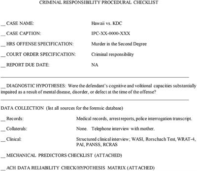 Improving Criminal Responsibility Determinations Using Structured Professional Judgment